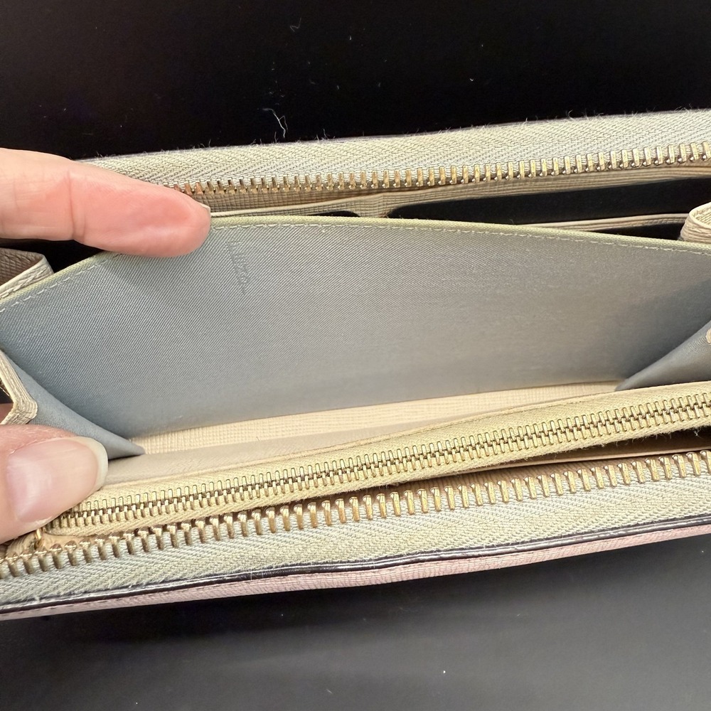 Fendi Monster Zip Around Long Wallet Pink Grey Studs 8M0299 Box Papers - Picture 9 of 15
